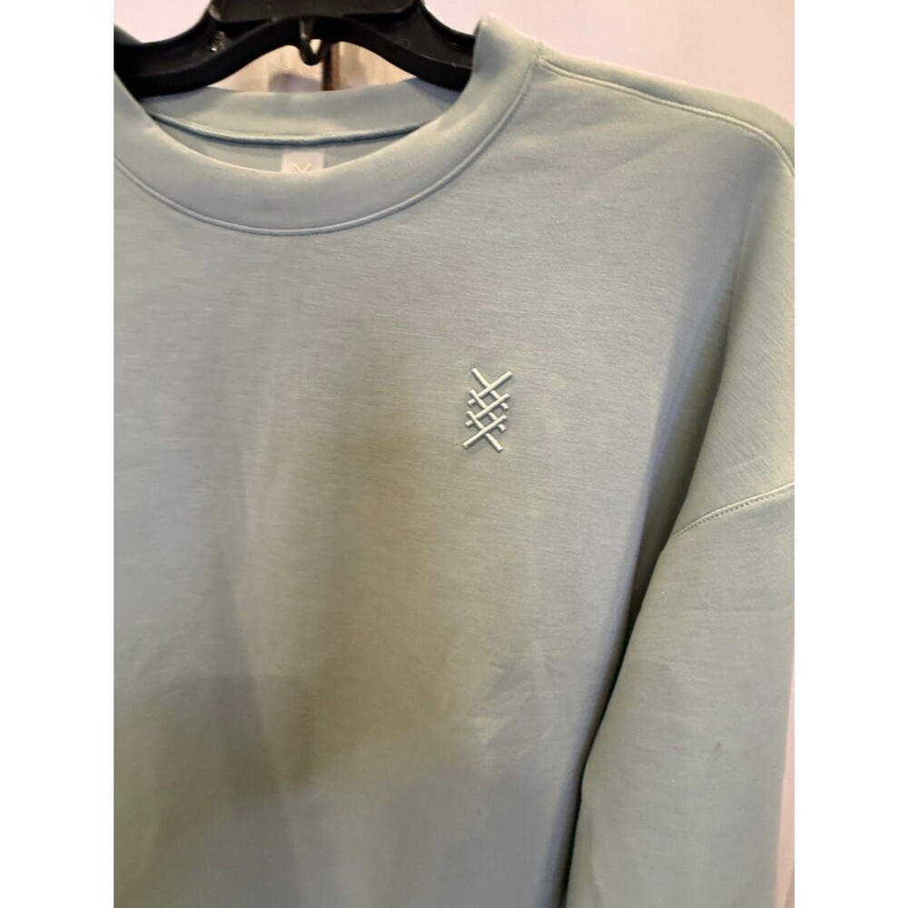 RHONE DreamGlow Sage Green Crewneck with Subtle Logo - Picture 2 of 5